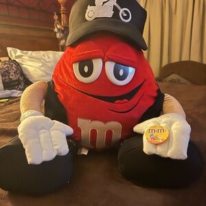 Motorcycle dressed stuffed M&M